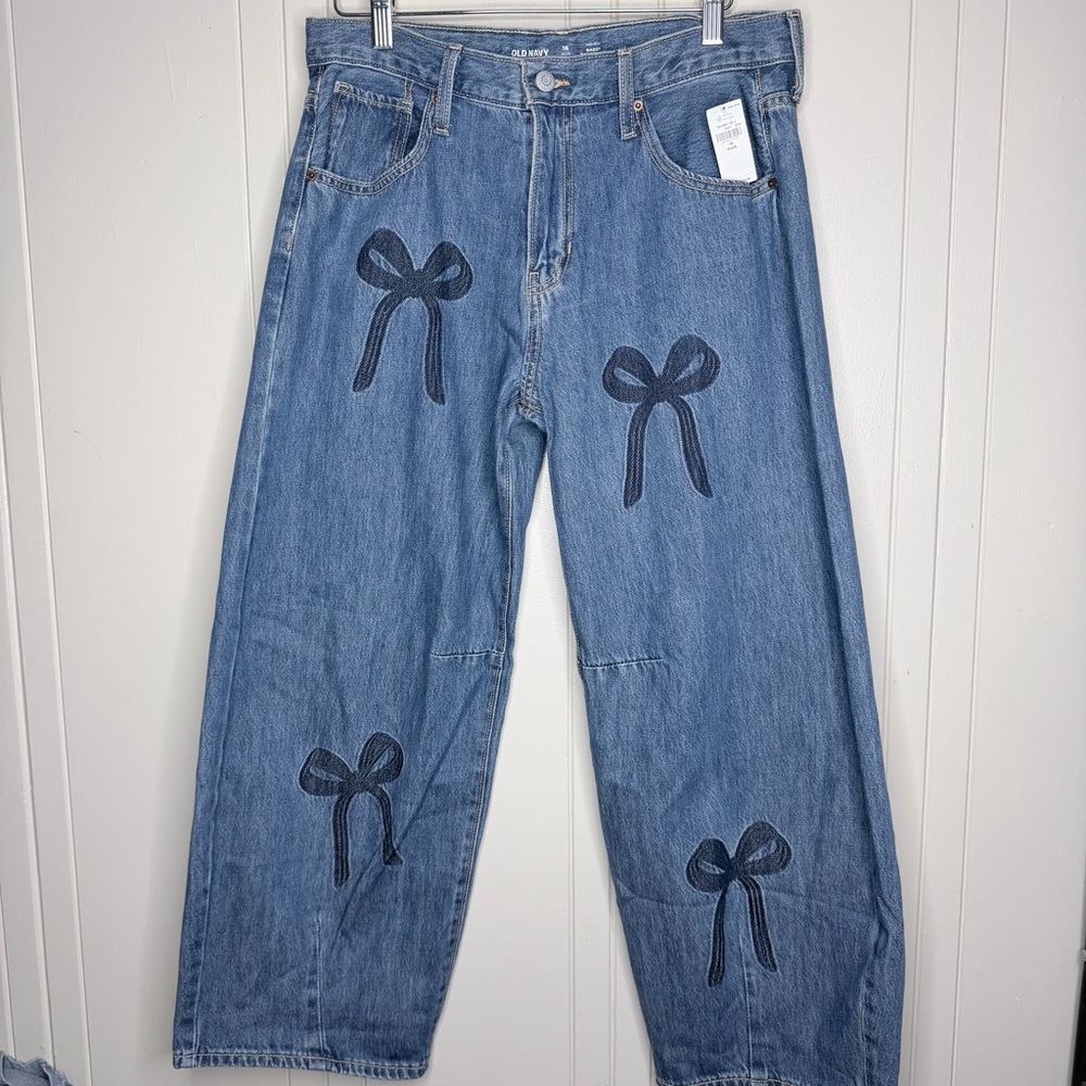 Old Navy Printed Super Baggy Barrel Leg Jeans - Picture 2 of 10